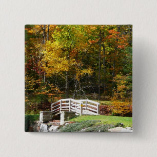 Seven Springs Fall Bridge I Herbst Landschaft Button