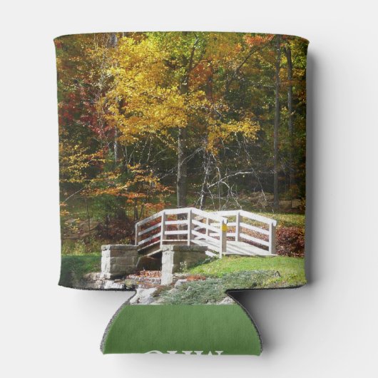 Seven Springs Fall Bridge I Herbst Landschaft Dosenkühler (Rückseite)