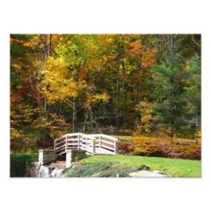 Seven Springs Fall Bridge I Herbst Landschaft Fotodruck