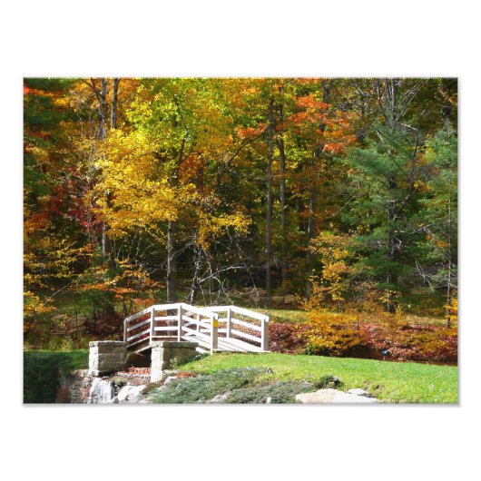 Seven Springs Fall Bridge I Herbst Landschaft Fotodruck (Vorne)