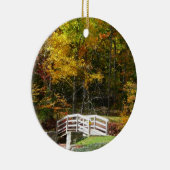 Seven Springs Fall Bridge I Herbst Landschaft Keramikornament (Rechts)