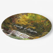 Seven Springs Fall Bridge I Herbst Landschaft Pappteller (Schrägansicht)