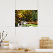 Seven Springs Fall Bridge I Herbst Landschaft Poster (Küche)