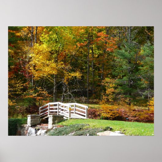 Seven Springs Fall Bridge I Herbst Landschaft Poster (Vorne)