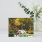 Seven Springs Fall Bridge I Herbst Landschaft Postkarte (Stehend Vorderseite)