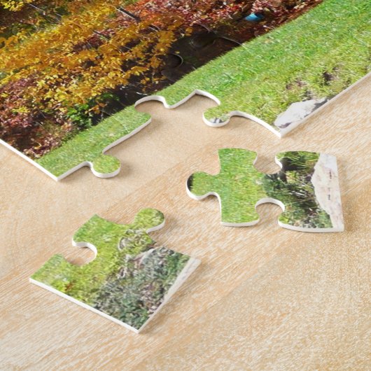 Seven Springs Fall Bridge I Herbst Landschaft Puzzle (Seite)