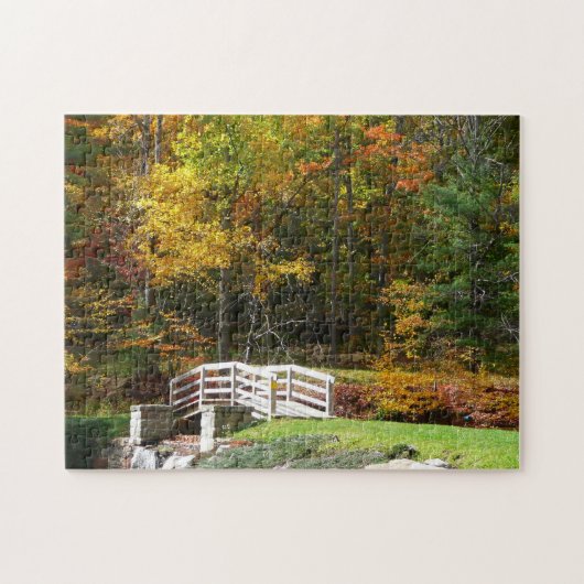 Seven Springs Fall Bridge I Herbst Landschaft Puzzle (Horizontal)