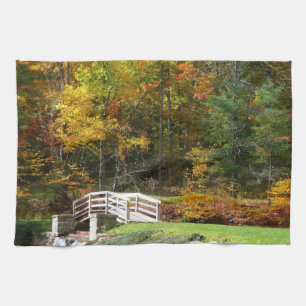 Seven Springs Fall Bridge I Herbstlandschaft Küchentuch