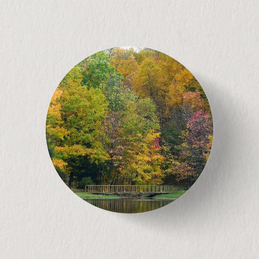 Seven Springs Fall Bridge II Herbstlandschaft Button (Vorderseite)