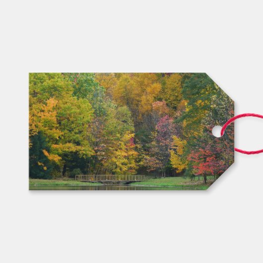 Seven Springs Fall Bridge II Herbstlandschaft Geschenkanhänger (Vorderseite (Horizontal))