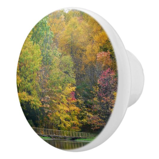 Seven Springs Fall Bridge II Herbstlandschaft Keramikknauf (Rechts)