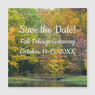 Seven Springs Fall Bridge II Herbstlandschaft Magnetkarte