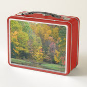 Seven Springs Fall Bridge II Herbstlandschaft Metall Brotdose (Rückseite)