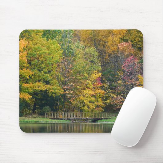 Seven Springs Fall Bridge II Herbstlandschaft Mousepad (Mit Mouse)