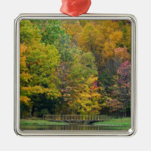 Seven Springs Fall Bridge II Herbstlandschaft Ornament Aus Metall