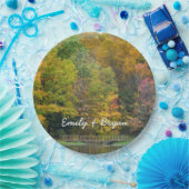 Seven Springs Fall Bridge II Herbstlandschaft Pappteller (Party)