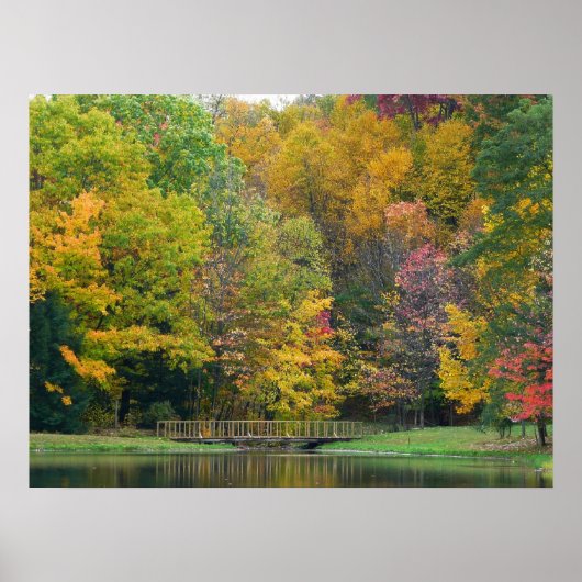 Seven Springs Fall Bridge II Herbstlandschaft Poster (Vorne)