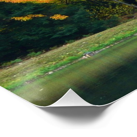 Seven Springs Fall Bridge II Herbstlandschaft Poster (Ecke)