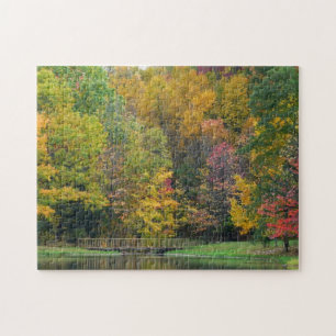 Seven Springs Fall Bridge II Herbstlandschaft Puzzle