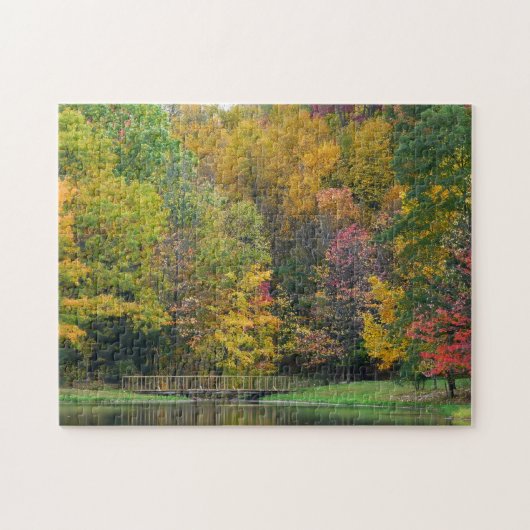 Seven Springs Fall Bridge II Herbstlandschaft Puzzle (Horizontal)