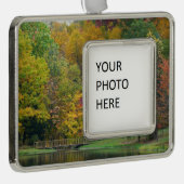 Seven Springs Fall Bridge II Herbstlandschaft Rahmen-Ornament Silber (Rechts)