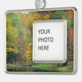 Seven Springs Fall Bridge II Herbstlandschaft Rahmen-Ornament Silber (Links)