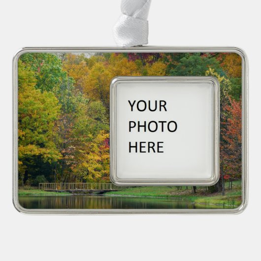 Seven Springs Fall Bridge II Herbstlandschaft Rahmen-Ornament Silber (Vorderseite)