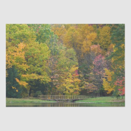 Seven Springs Fall Bridge II Herbstlandschaft Seidenpapier (Vorderseite)