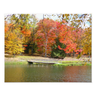 Seven Springs Fall Bridge III Herbstlandschaft Fotodruck