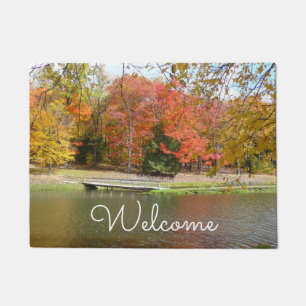 Seven Springs Fall Bridge III Herbstlandschaft Fußmatte