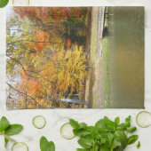 Seven Springs Fall Bridge III Herbstlandschaft Geschirrtuch (Gefaltet)