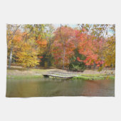 Seven Springs Fall Bridge III Herbstlandschaft Geschirrtuch (Horizontal)