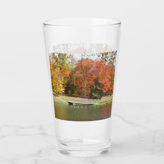 Seven Springs Fall Bridge III Herbstlandschaft Glas (Rückseite)