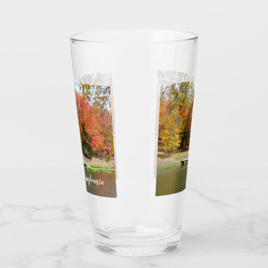 Seven Springs Fall Bridge III Herbstlandschaft Glas (Links)