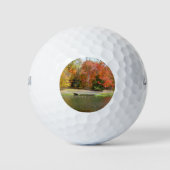 Seven Springs Fall Bridge III Herbstlandschaft Golfball (Vorderseite)