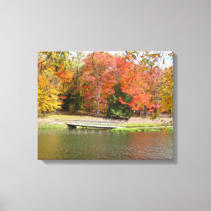 Seven Springs Fall Bridge III Herbstlandschaft Leinwanddruck