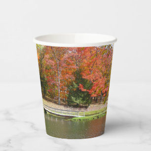 Seven Springs Fall Bridge III Herbstlandschaft Pappbecher