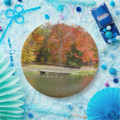 Seven Springs Fall Bridge III Herbstlandschaft Pappteller (Party)