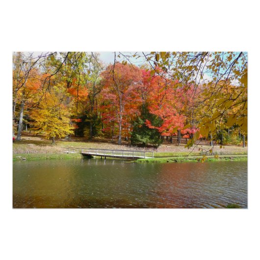 Seven Springs Fall Bridge III Herbstlandschaft Poster (Vorderseite)
