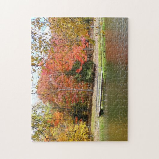 Seven Springs Fall Bridge III Herbstlandschaft Puzzle (Vertikal)