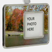 Seven Springs Fall Bridge III Herbstlandschaft Rahmen-Ornament Silber (Rechts)