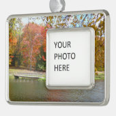 Seven Springs Fall Bridge III Herbstlandschaft Rahmen-Ornament Silber (Links)