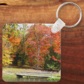 Seven Springs Fall Bridge III Herbstlandschaft Schlüsselanhänger (Rückseite)