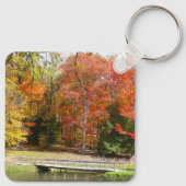 Seven Springs Fall Bridge III Herbstlandschaft Schlüsselanhänger (Rückseite)