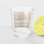 Seven Springs Fall Bridge III Herbstlandschaft Schnapsglas (Rückseite)