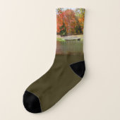 Seven Springs Fall Bridge III Herbstlandschaft Socken (Links - Außen)
