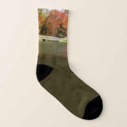 Seven Springs Fall Bridge III Herbstlandschaft Socken (Rechts - Außen)