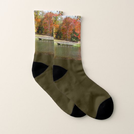 Seven Springs Fall Bridge III Herbstlandschaft Socken (Paar)