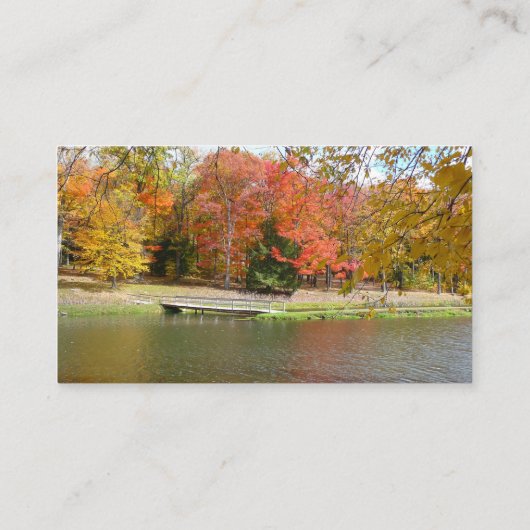 Seven Springs Fall Bridge III Herbstlandschaft Visitenkarte (Rückseite)