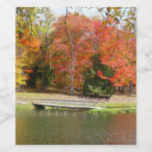 Seven Springs Fall Bridge III Herbstlandschaft Weinetikett (Einzelnes Label)